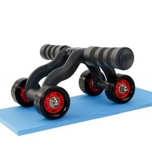 4-Wheel Ab Roller With Knee Mat And Floor Wedge